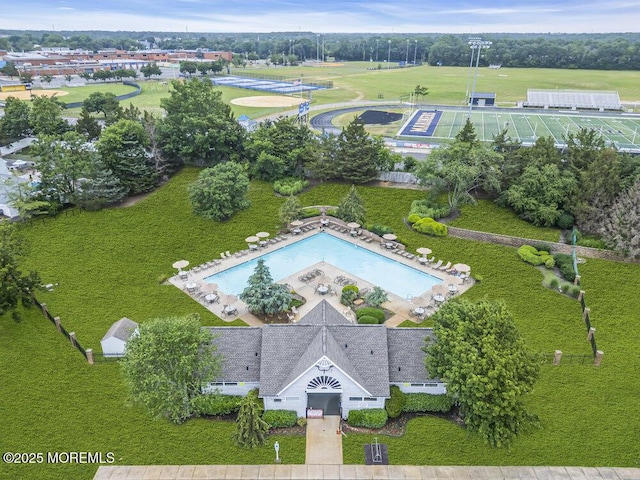 203 Muskflower Ct, Toms River, NJ 08753 - drone / aerial view of a pool