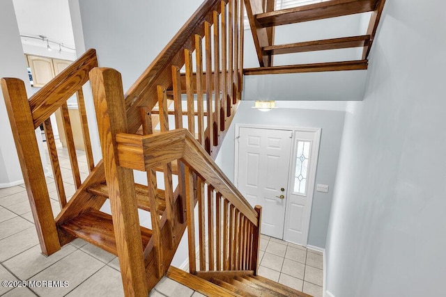 203 Muskflower Ct, Toms River, NJ 08753 - stairway featuring tile patterned flooring and baseboards