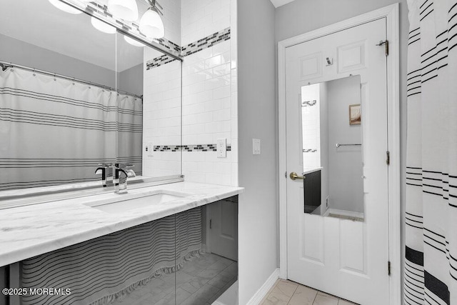 203 Muskflower Ct, Toms River, NJ 08753 - bathroom featuring vanity and marble look tile flooring