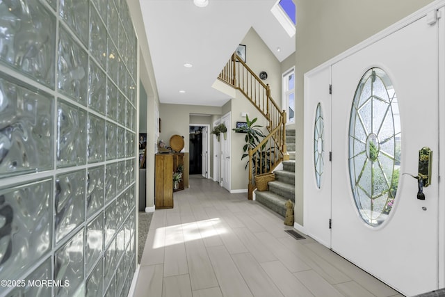 1030 Montauk Dr, Forked River, NJ 08731 - foyer featuring stairs and recessed lighting