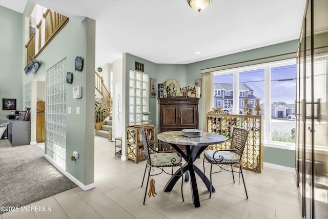 1030 Montauk Dr, Forked River, NJ 08731 - dining room featuring stairs and recessed lighting