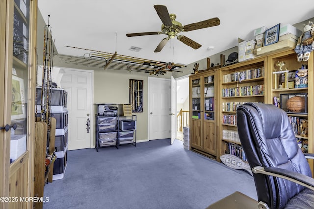 1030 Montauk Dr, Forked River, NJ 08731 - carpeted office space featuring ceiling fan