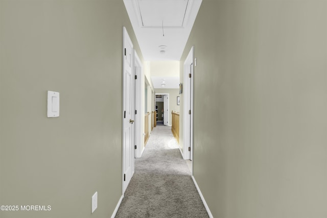 1030 Montauk Dr, Forked River, NJ 08731 - hallway with attic access and light carpet