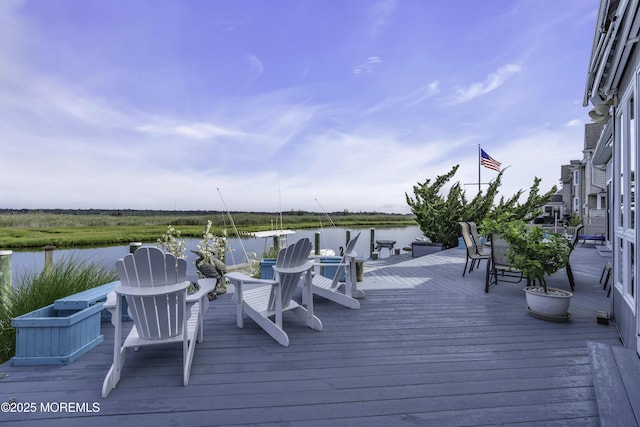 1030 Montauk Dr, Forked River, NJ 08731 - wooden deck featuring a water view