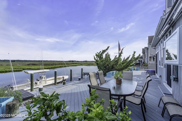 1030 Montauk Dr, Forked River, NJ 08731 - deck with a water view and a boat dock