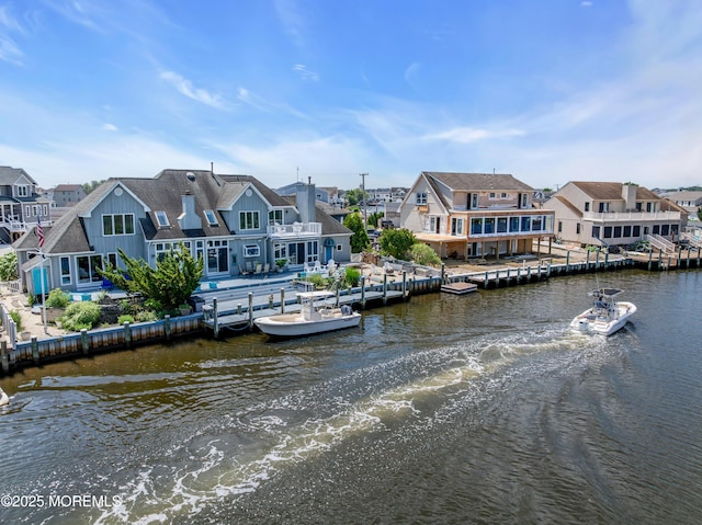1030 Montauk Dr, Forked River, NJ 08731 - dock area with a residential view, a water view, and a patio