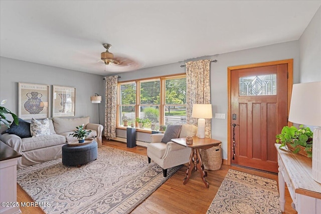 3100 Harrison St, Wall, NJ 07719 - living room featuring plenty of natural light, light wood-type flooring, and a ceiling fan