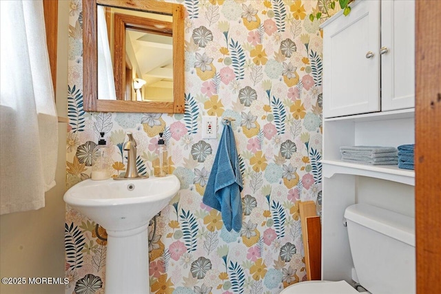 3100 Harrison St, Wall, NJ 07719 - half bath featuring wallpapered walls