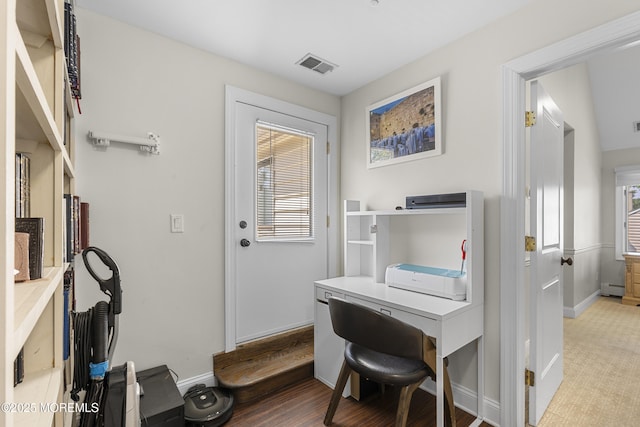 136 Sunset Rd, Lakewood, NJ 08701 - office area with a baseboard radiator, plenty of natural light, and light wood finished floors