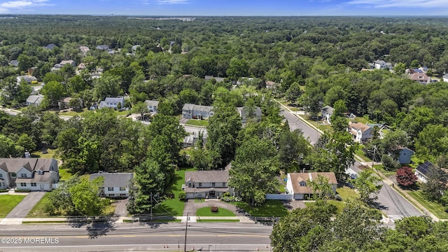 136 Sunset Rd, Lakewood, NJ 08701 - aerial perspective of suburban area with a heavily wooded area