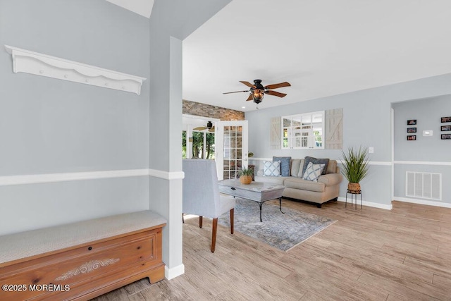1 Cedar Ave, Rumson, NJ 07760 - living area featuring ceiling fan and wood finished floors