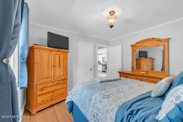 1 Cedar Ave, Rumson, NJ 07760 - bedroom featuring light wood-type flooring and crown molding