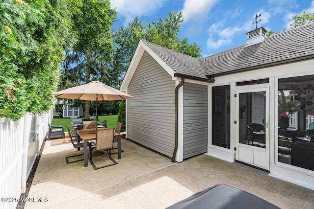 1 Cedar Ave, Rumson, NJ 07760 - view of patio with outdoor dining area and an outbuilding