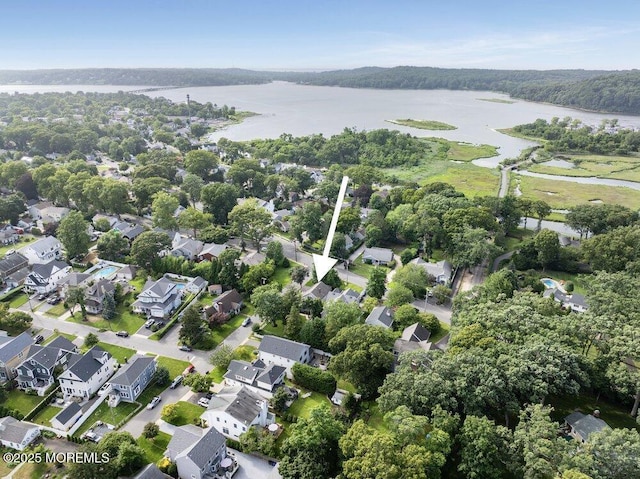 1 Cedar Ave, Rumson, NJ 07760 - aerial overview of property's location with a nearby body of water and nearby suburban area