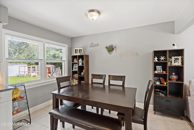 482 Radovan Ave, Bayville, NJ 08721 - dining area featuring light tile patterned floors and baseboards