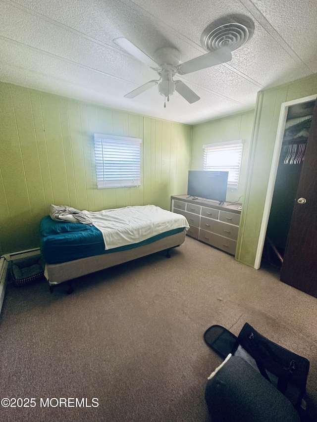1006 Nocturn Way, Toms River, NJ 08755 - carpeted bedroom with ceiling fan and a textured ceiling