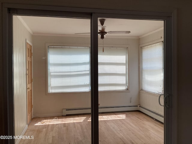 109 Edinburgh Ct, Toms River, NJ 08757 - unfurnished room featuring a ceiling fan, light wood finished floors, and crown molding