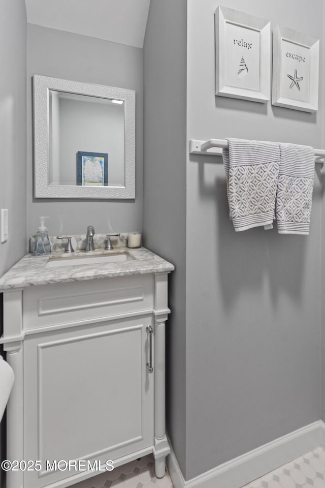 911 Beach Ave, Bradley Beach, NJ 07720 - bathroom with vanity and baseboards