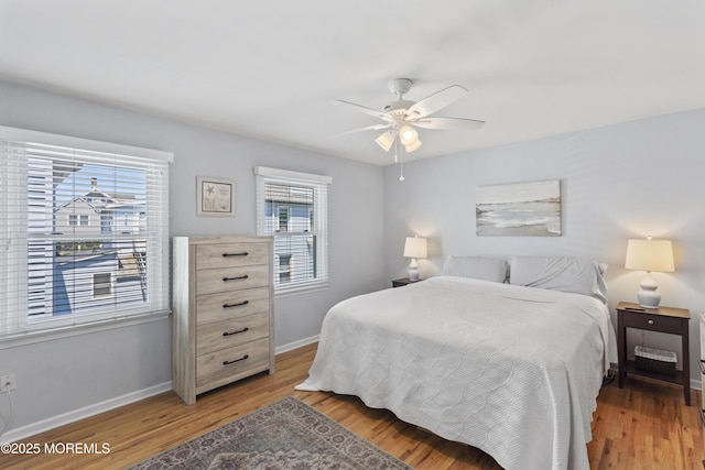 911 Beach Ave, Bradley Beach, NJ 07720 - bedroom featuring light wood-type flooring and a ceiling fan