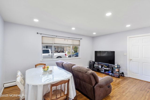 51 Berkshire Ct, Toms River, NJ 08753 - living area with wood finished floors, baseboard heating, and recessed lighting
