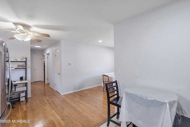 51 Berkshire Ct, Toms River, NJ 08753 - dining area with light wood-style flooring, a ceiling fan, recessed lighting, and a desk