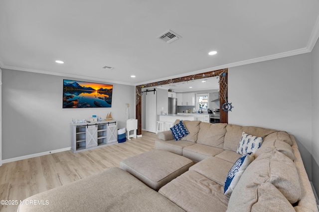 8 Navarra Dr, Brick, NJ 08723 - living area featuring ornamental molding, recessed lighting, and light wood finished floors