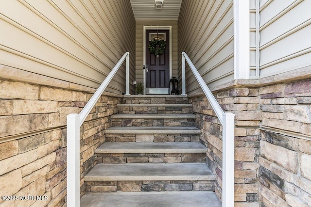 30 Malcolm Way, Lincroft, NJ 07738 - property entrance with stone siding