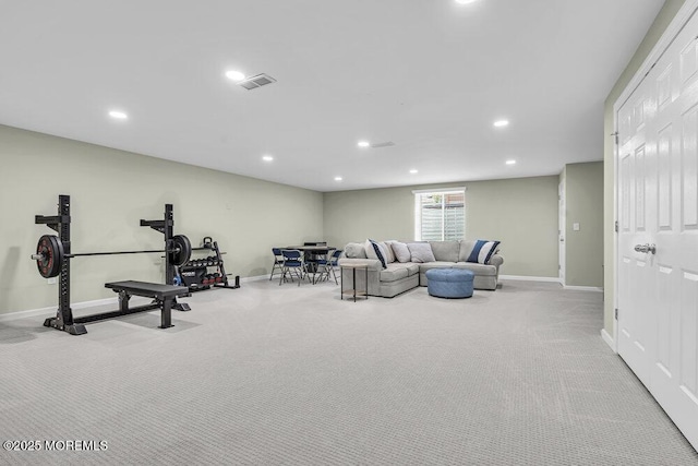 30 Malcolm Way, Lincroft, NJ 07738 - carpeted living area with baseboards and recessed lighting