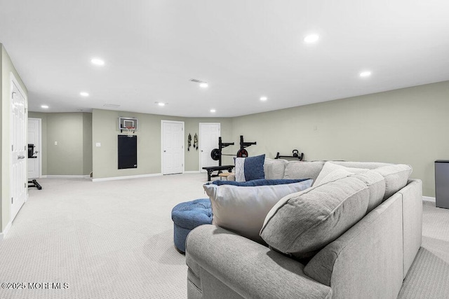 30 Malcolm Way, Lincroft, NJ 07738 - living room with light carpet and recessed lighting