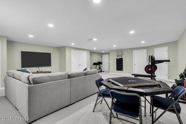 30 Malcolm Way, Lincroft, NJ 07738 - living area with recessed lighting and light carpet