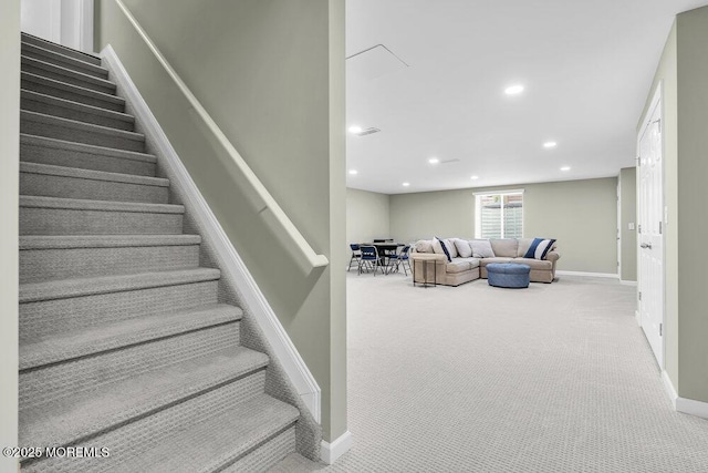 30 Malcolm Way, Lincroft, NJ 07738 - stairway with carpet floors and recessed lighting