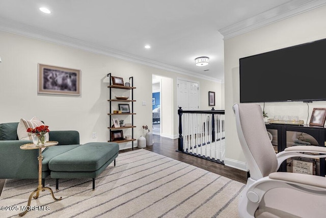 30 Malcolm Way, Lincroft, NJ 07738 - office with ornamental molding, wood finished floors, and recessed lighting