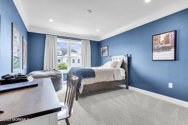 30 Malcolm Way, Lincroft, NJ 07738 - bedroom with carpet flooring, ornamental molding, and recessed lighting