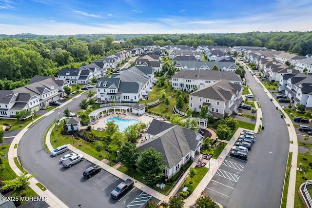30 Malcolm Way, Lincroft, NJ 07738 - aerial view of residential area featuring a pool