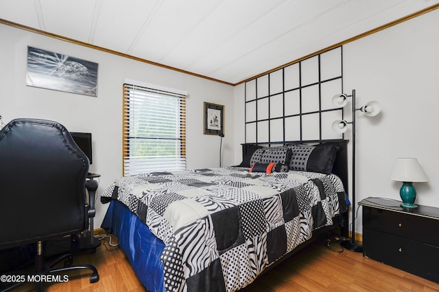 14 Cedar Ct, Manalapan, NJ 07726 - bedroom featuring crown molding, wood finished floors, and a desk