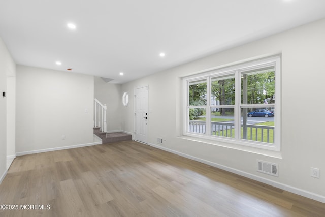 10 Postol Rd, Cream Ridge, NJ 08514 - foyer entrance with stairway, light wood-style flooring, and recessed lighting