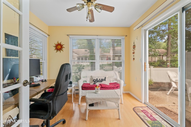 799B Westminster Ct Unit B, Manchester, NJ 08759 - office area with ceiling fan and wood finished floors