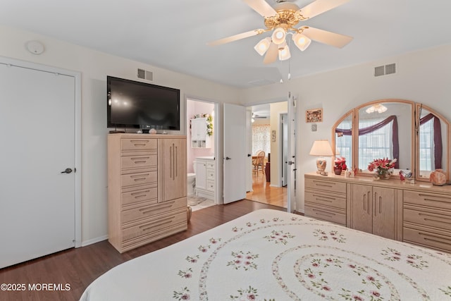 799B Westminster Ct Unit B, Manchester, NJ 08759 - bedroom with wood finished floors, ensuite bathroom, and ceiling fan