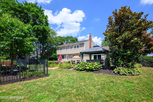 9 Partridge Ave, Freehold, NJ 07728 - view of front of house with a gazebo and a chimney