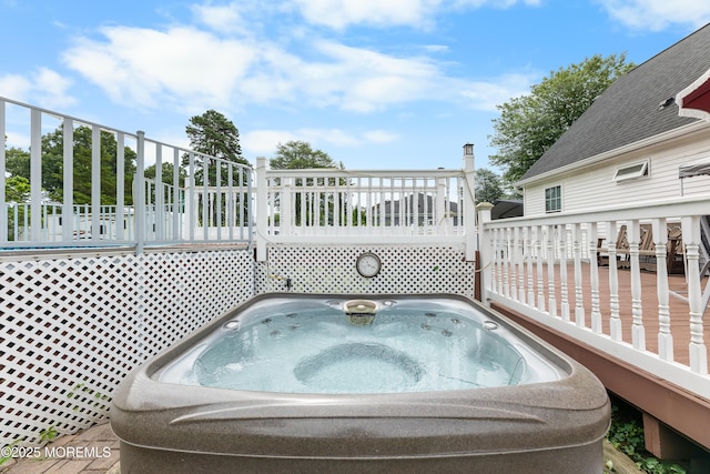 12 Liberty St, Old Bridge, NJ 08857 - view of pool with a deck and a hot tub