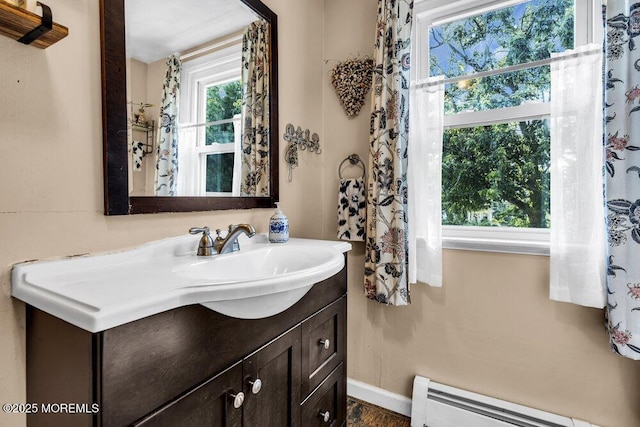 194 Washington St, Keyport, NJ 07735 - bathroom with baseboard heating and vanity