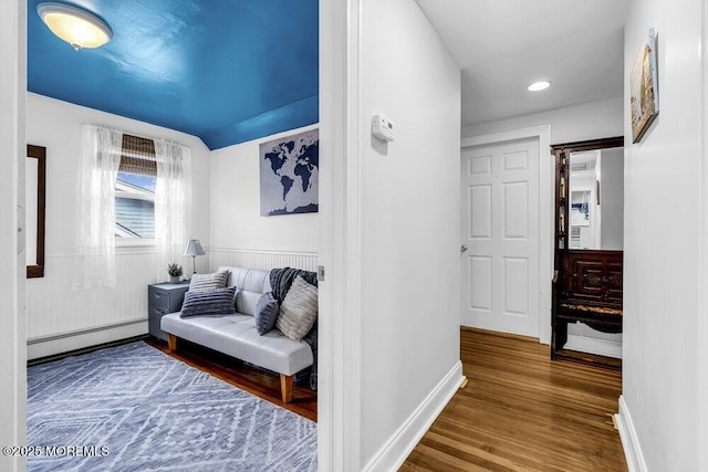194 Washington St, Keyport, NJ 07735 - sitting room featuring a baseboard radiator and wood finished floors