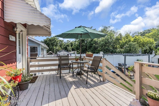 194 Washington St, Keyport, NJ 07735 - deck featuring outdoor dining area, a grill, and a fenced backyard