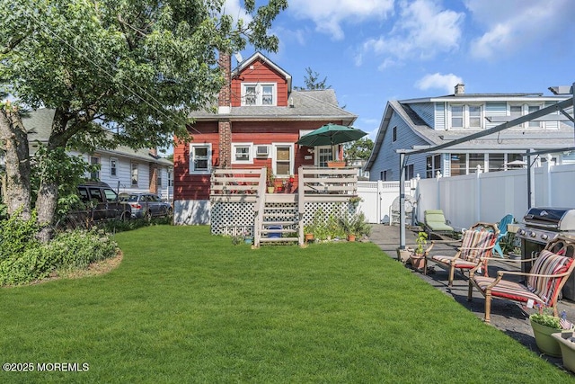 194 Washington St, Keyport, NJ 07735 - rear view of house featuring a wooden deck