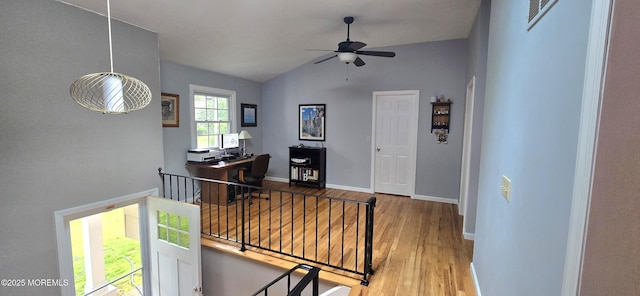 20 Woodridge Ave, Toms River, NJ 08755 - office featuring wood finished floors, lofted ceiling, and ceiling fan