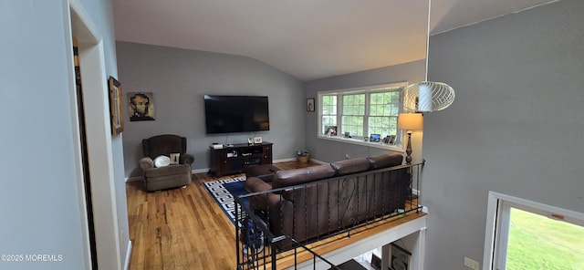 20 Woodridge Ave, Toms River, NJ 08755 - living room featuring vaulted ceiling and wood finished floors