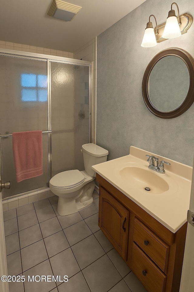 20 Woodridge Ave, Toms River, NJ 08755 - bathroom featuring vanity, tile patterned flooring, and a shower stall