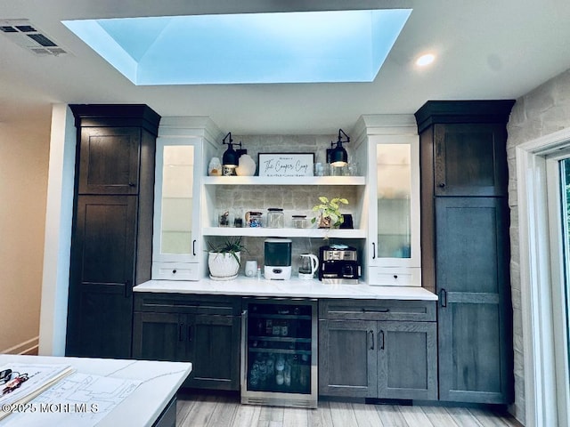 412 Steuben Ave, Forked River, NJ 08731 - bar with beverage cooler, light wood-style flooring, and recessed lighting