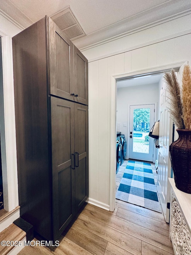412 Steuben Ave, Forked River, NJ 08731 - hallway featuring light wood-type flooring and crown molding