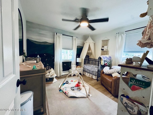 412 Steuben Ave, Forked River, NJ 08731 - bedroom with wood finished floors and ceiling fan